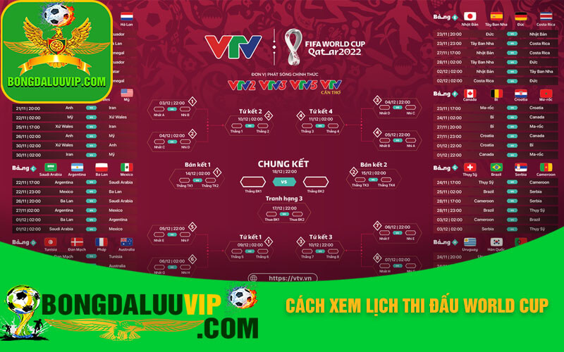 Cách xem lịch thi đấu World Cup